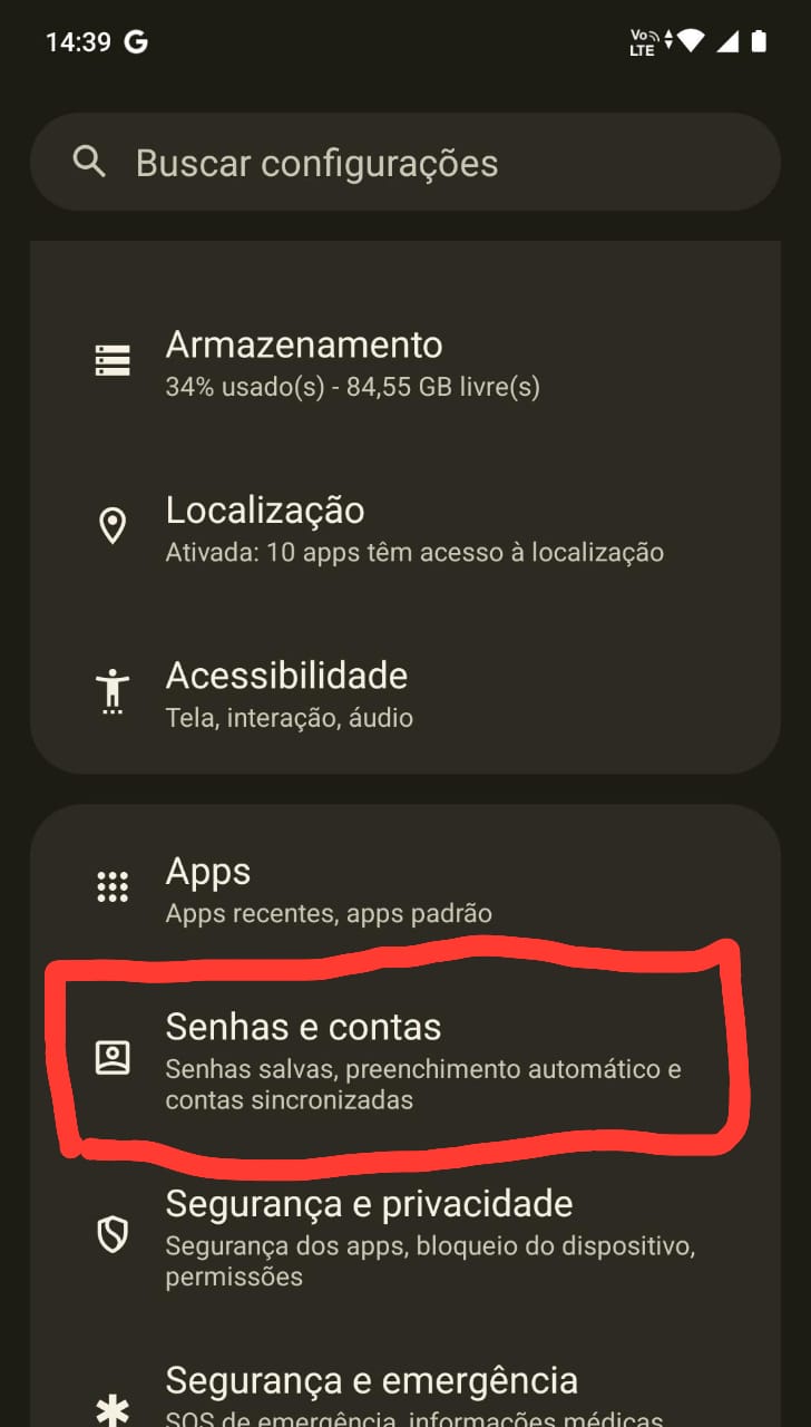 Backup no Android - Passo 1